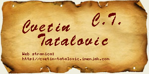 Cvetin Tatalović vizit kartica